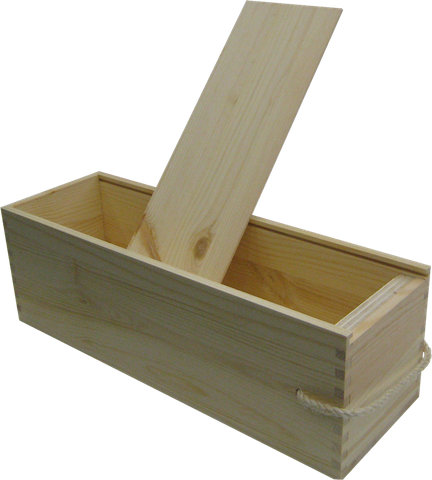 1er Holzkiste mit Schiebedeckel neutral 150cl