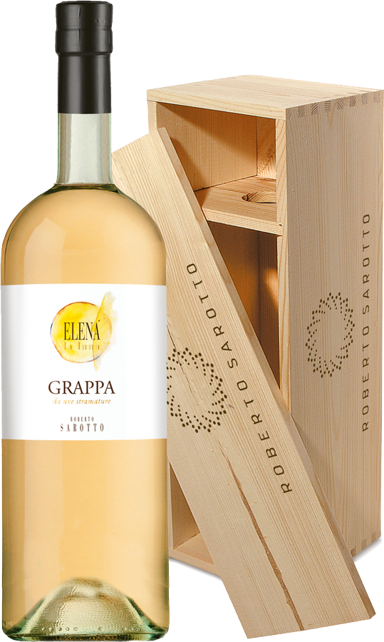Elena Grappa da uve stramature in Holzkiste